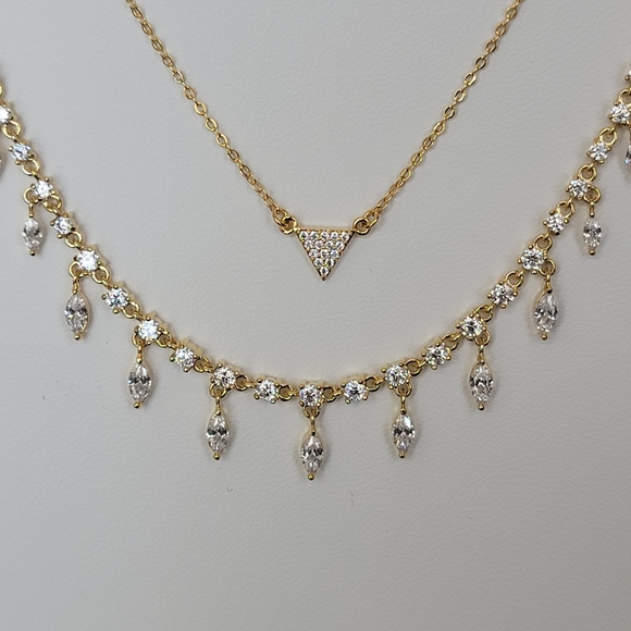 Layer Necklace CZ GP - Picture 2 of 6